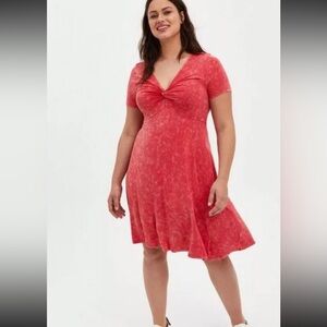 Torrid Super Soft Babydoll Dress Sz 1X Short Sleeve Stretch Pullover Casual